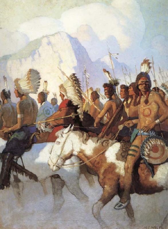 NC Wyeth An Indian War Party oil painting image